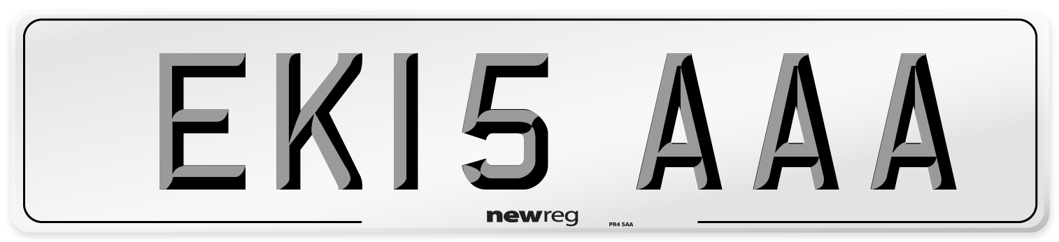 EK15 AAA Number Plate from New Reg
